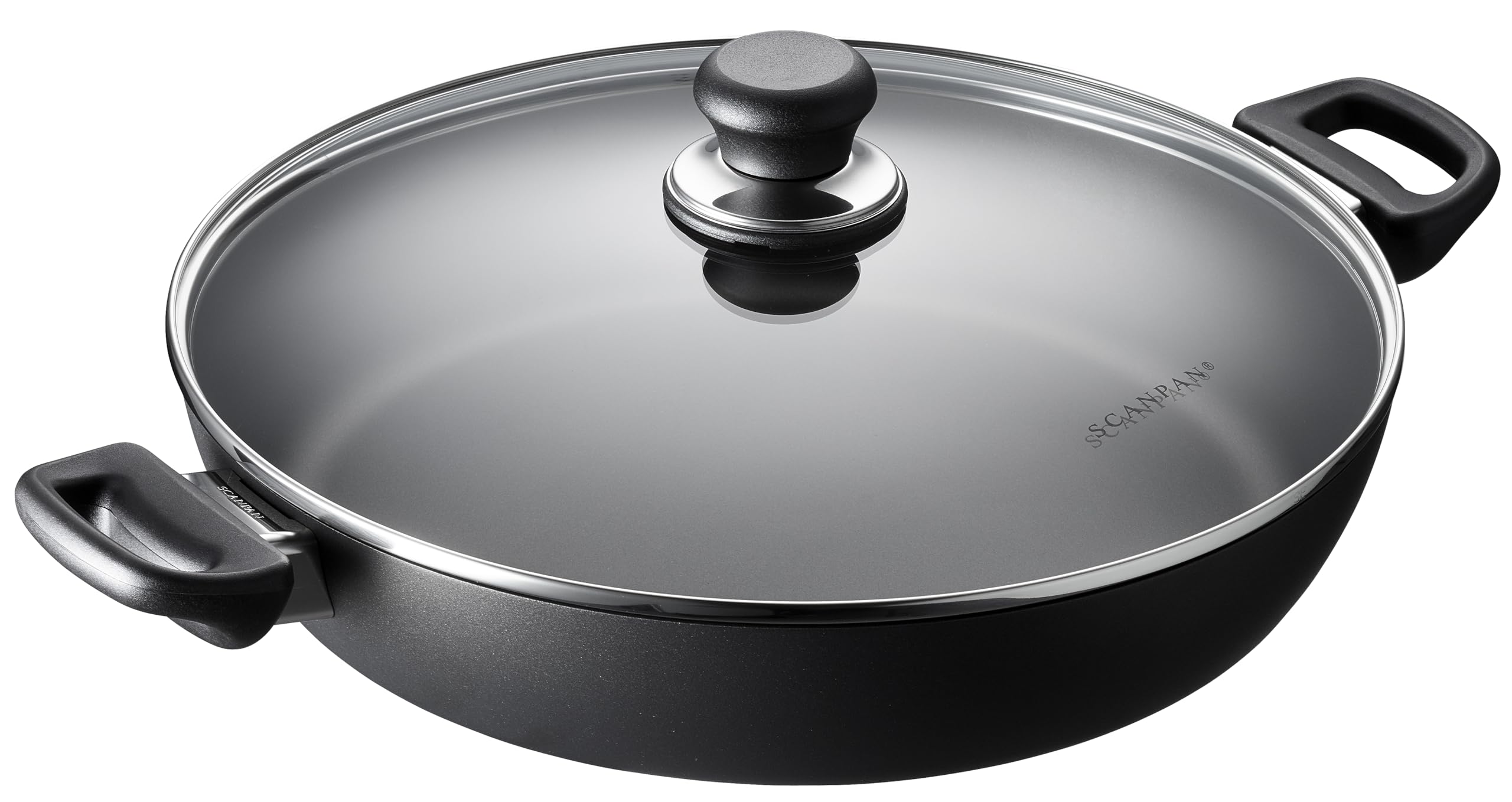 Sartén Scanpan Classic 12,5 pulgadas con tapa; antiadherente para dorar y sellar con menos aceite.
