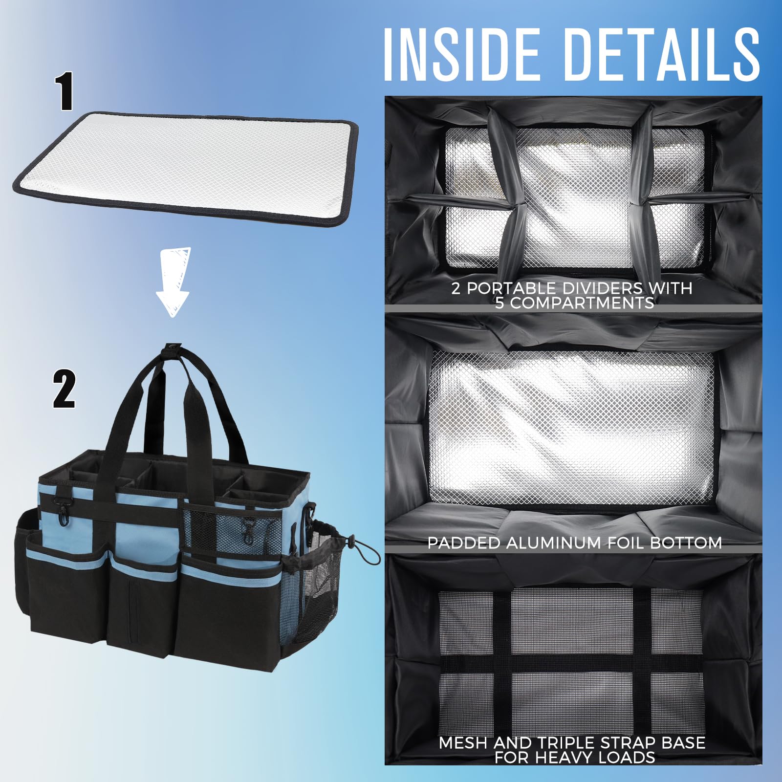 SCAVATA Caddy con bolsillos exteriores e interiores para más almacenamiento