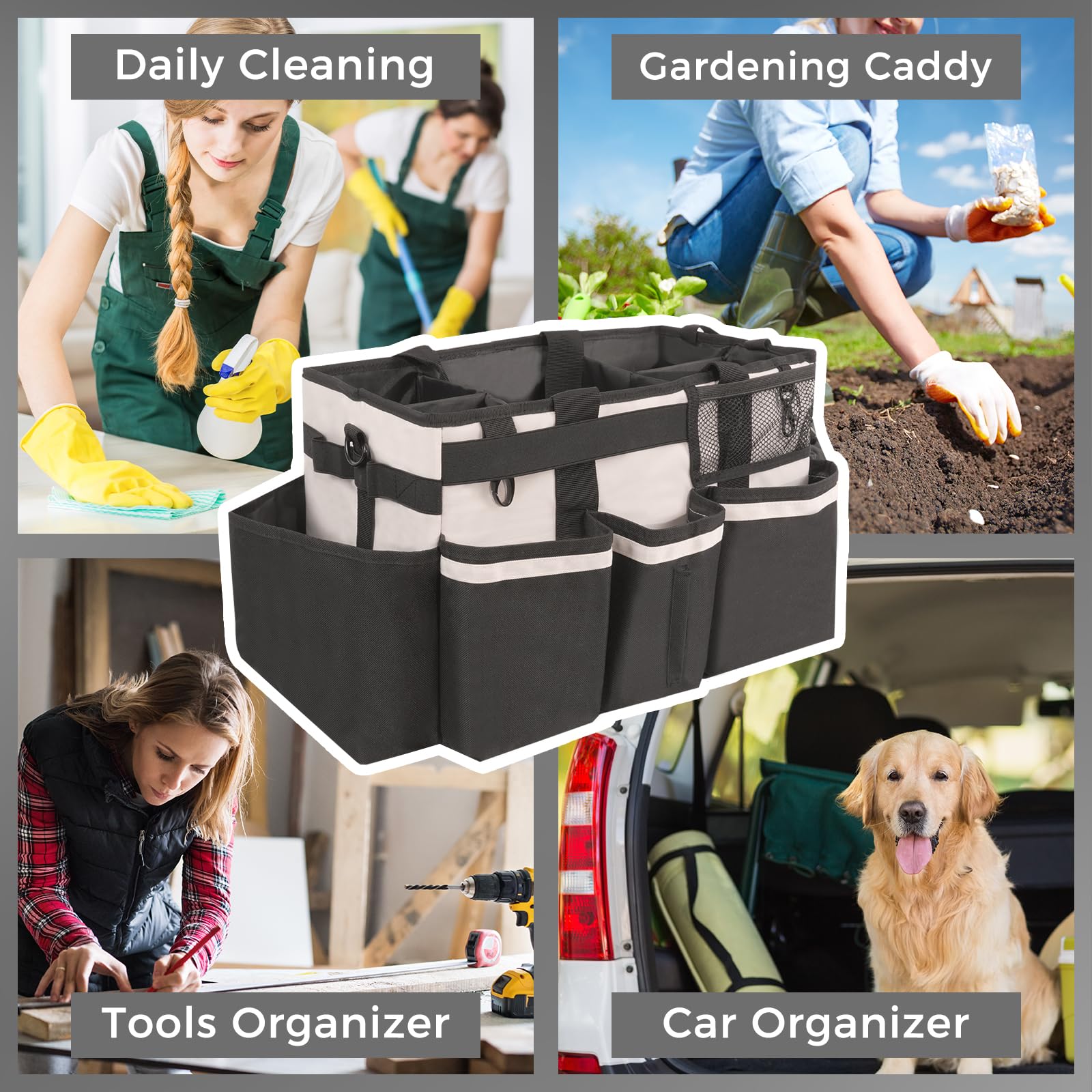 SCAVATA Caddy Portátil ideal para tareas domésticas, coche y jardín
