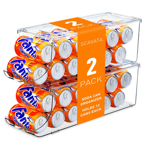SCAVATA organizador de latas para refrigerador, ahorro de espacio.