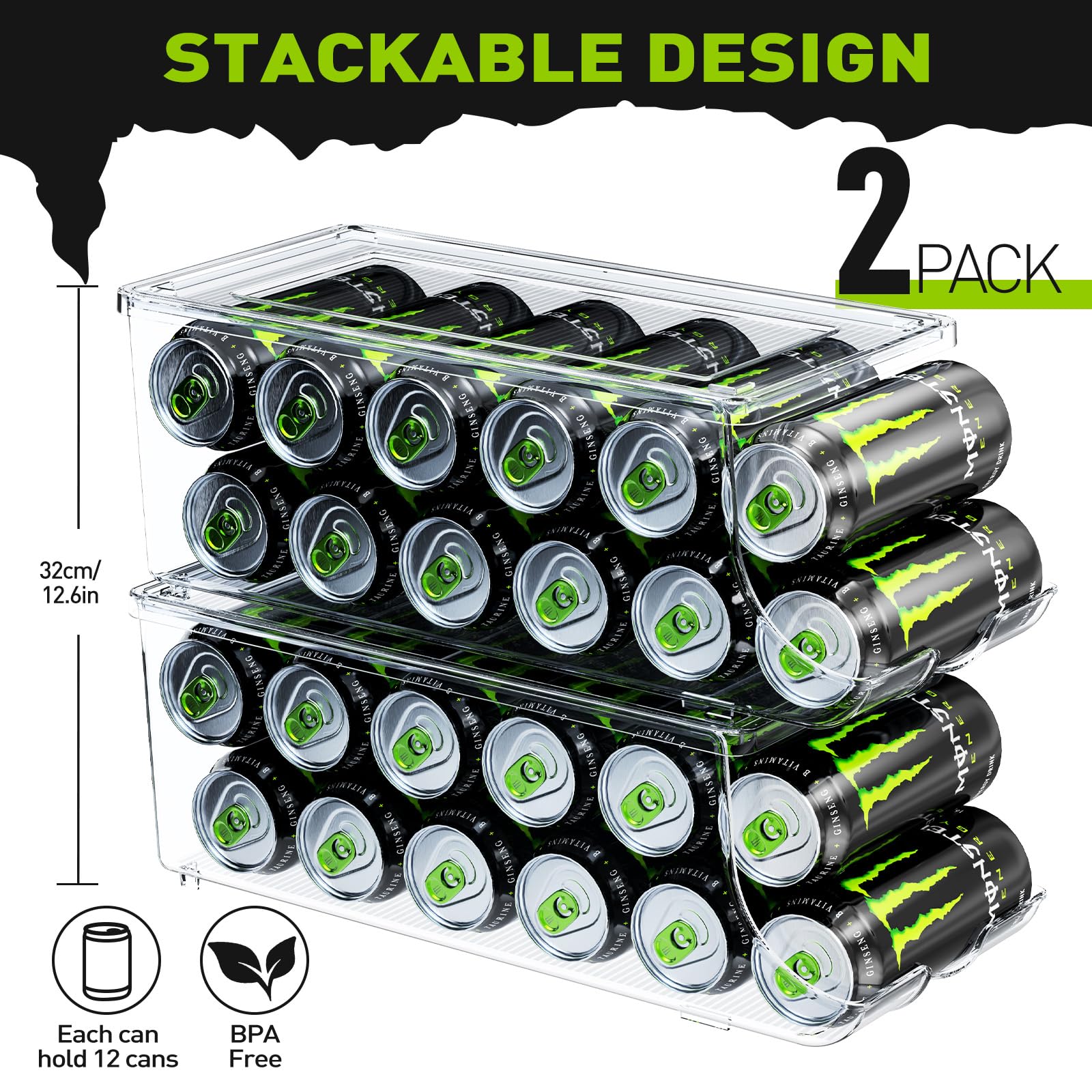 SCAVATA con tapa hermética y diseño apilable para latas