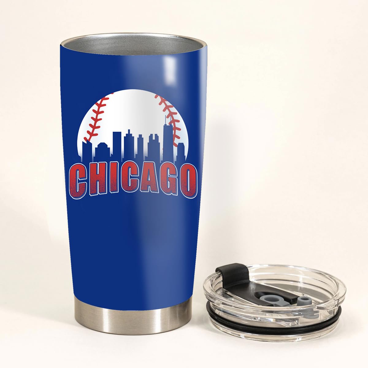 Schian Vaso Termico Chicago Skyline, cuerpo de acero inoxidable resistente