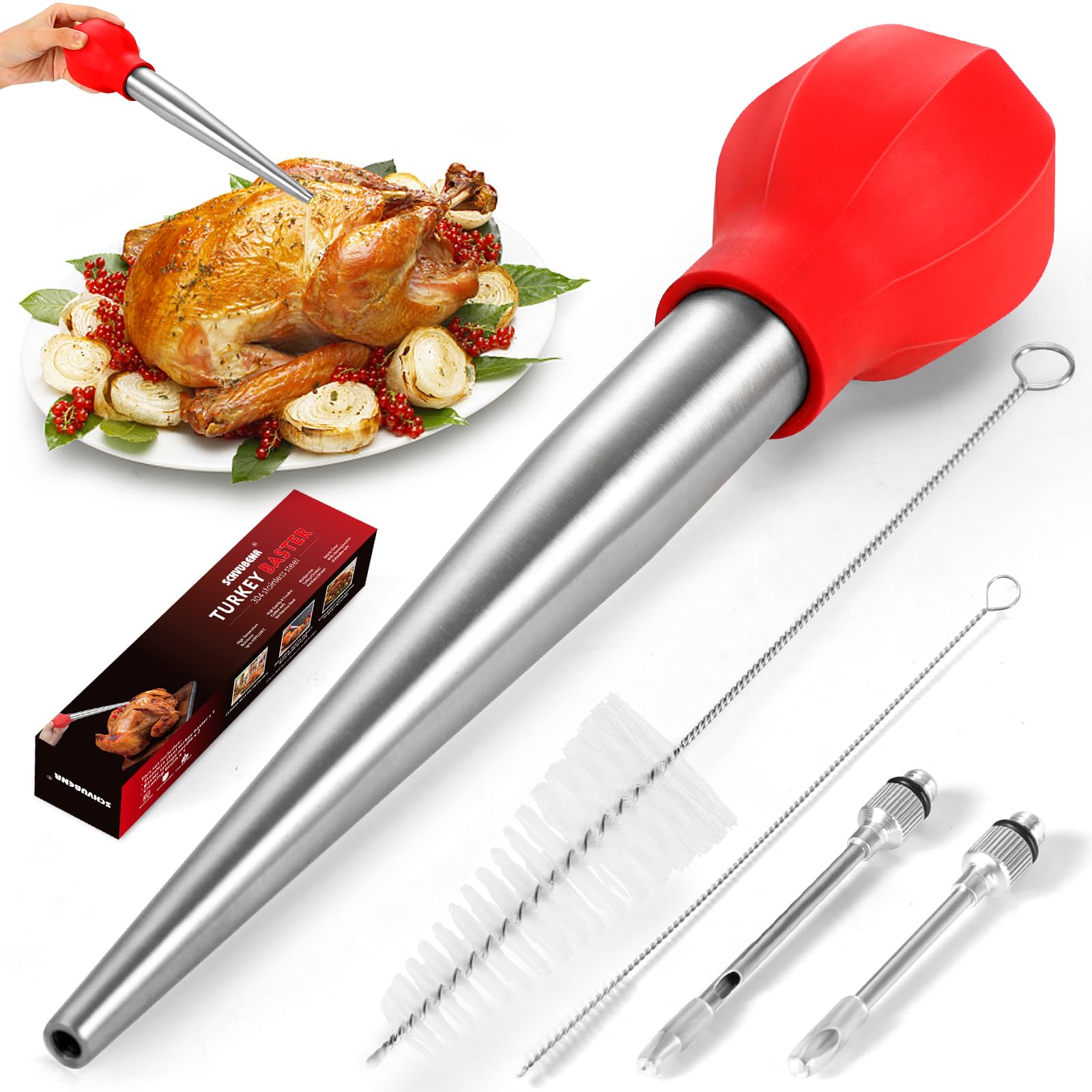 SCHVUBENR jeringa para pavo con capacidad 45 ml; permite extraer jugos con control y precisión.