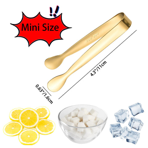 SCORYULE pinzas mini doradas para hielo, cubos fáciles de recoger.