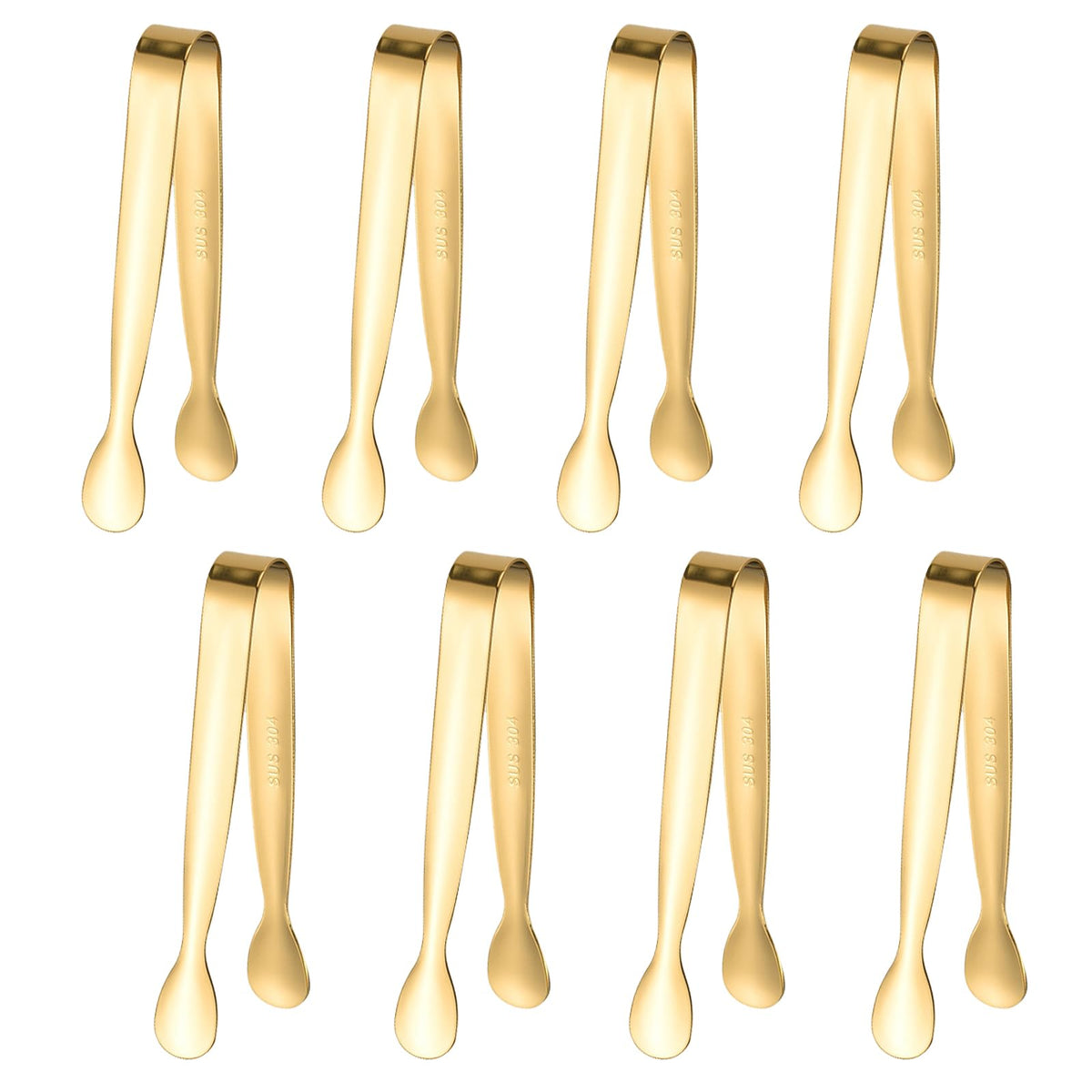 SCORYULE pinzas mini doradas para servir, manejo cómodo y presentación elegante.