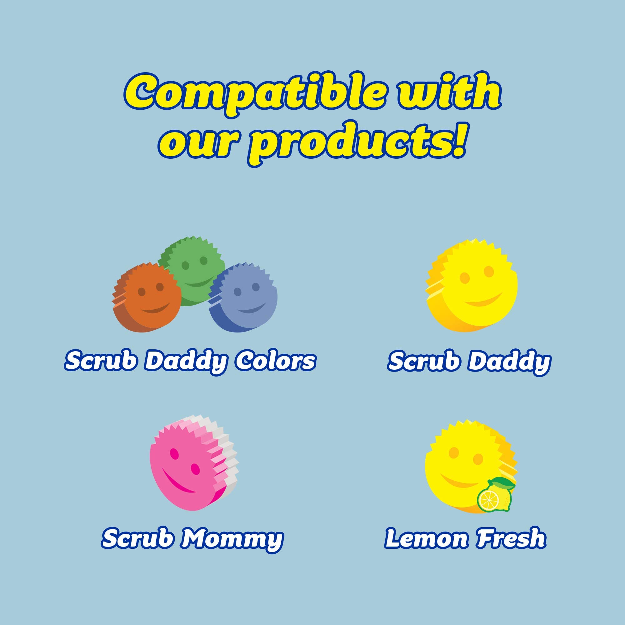 Scrub Daddy Caddy compatible con las esponjas Scrub Daddy para secado rápido.
