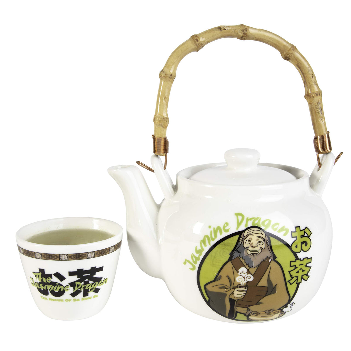 SCS Direct conjunto Avatar Iroh, tetera y taza, ideal para rituales de té y colección.