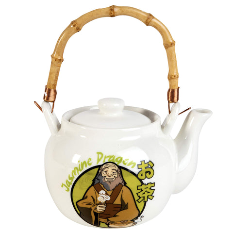 SCS Direct tetera de Tío Iroh con asa de bambú, perfecta para té diario.