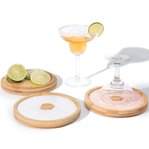SCUNDA set rimmer margarita tres niveles en bambú para bordes limpios.