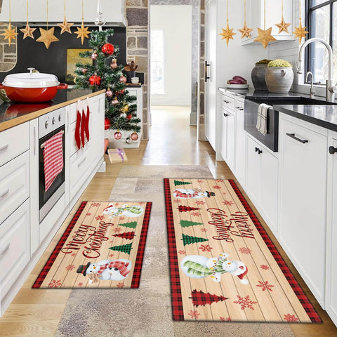 Alfombra de cocina sdhinlwo con árbol de Navidad, añade ambiente festivo a la habitación.