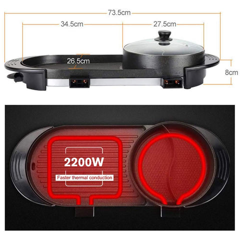 SEAAN shabu-shabu pot con divisor, ideal para planificar cocciones paralelas.