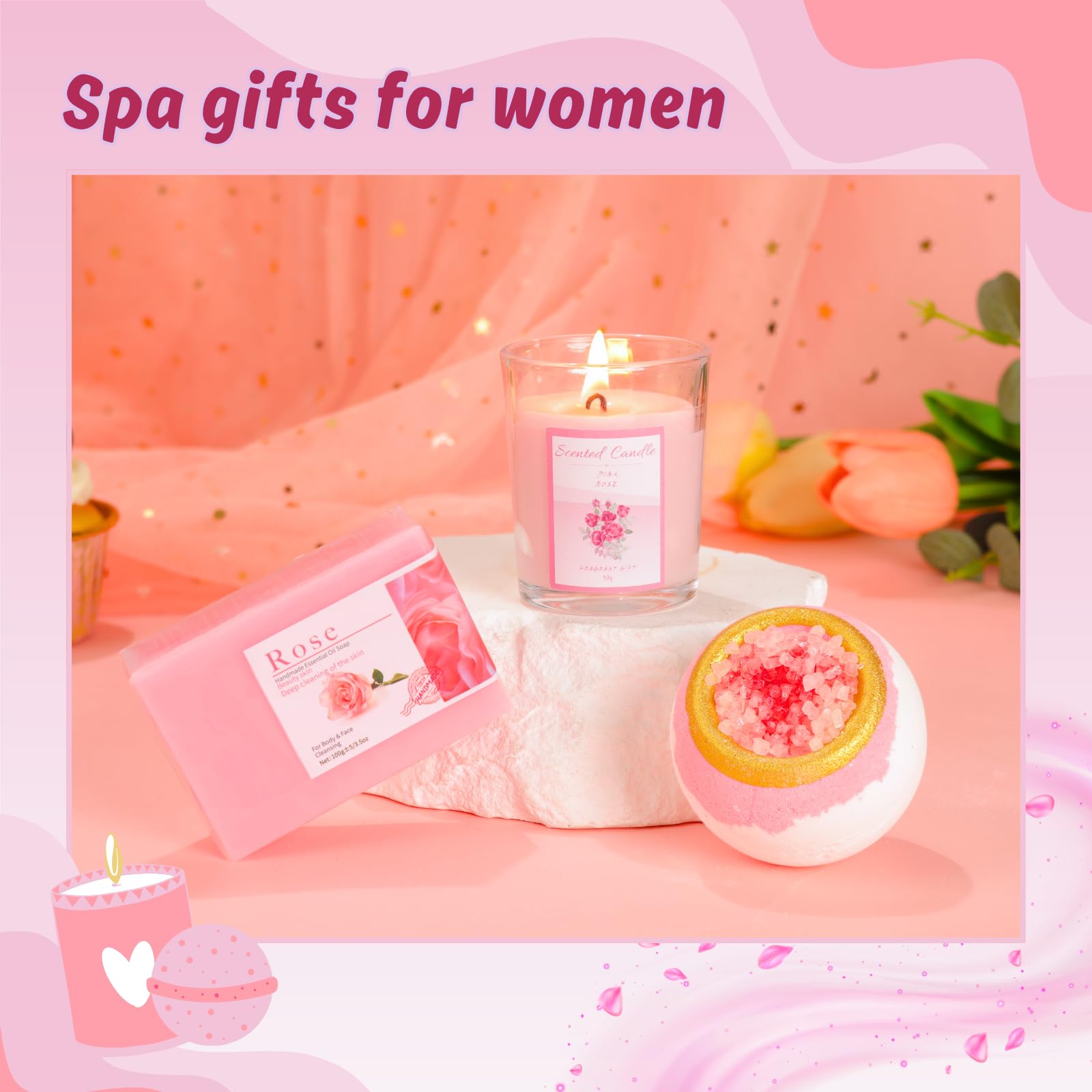 SEAMOON vela aromática de rosas para crear ambiente relajante