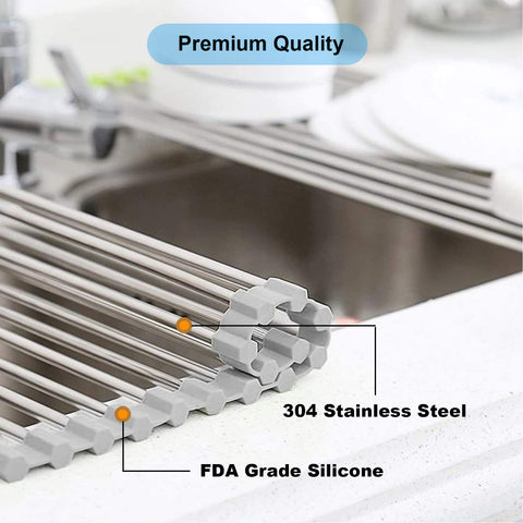 Searik escurridor con borde de silicona suave para protección de superficies.