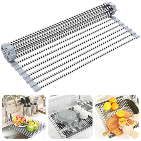 Searik escurridor sobre fregadero enrollable para ahorrar espacio en la cocina.