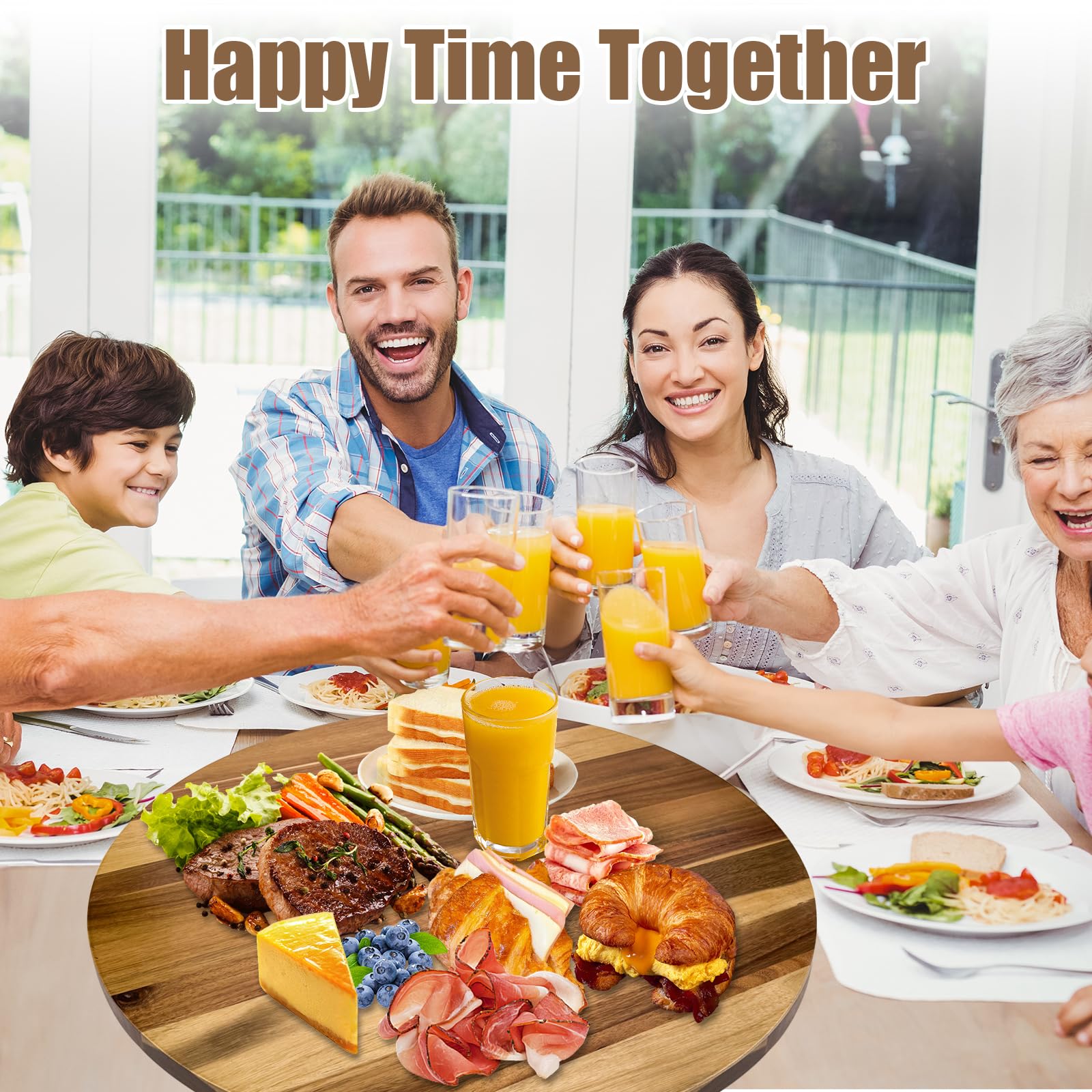 SECOAT superficie amplia en mesa de comedor para compartir platos.