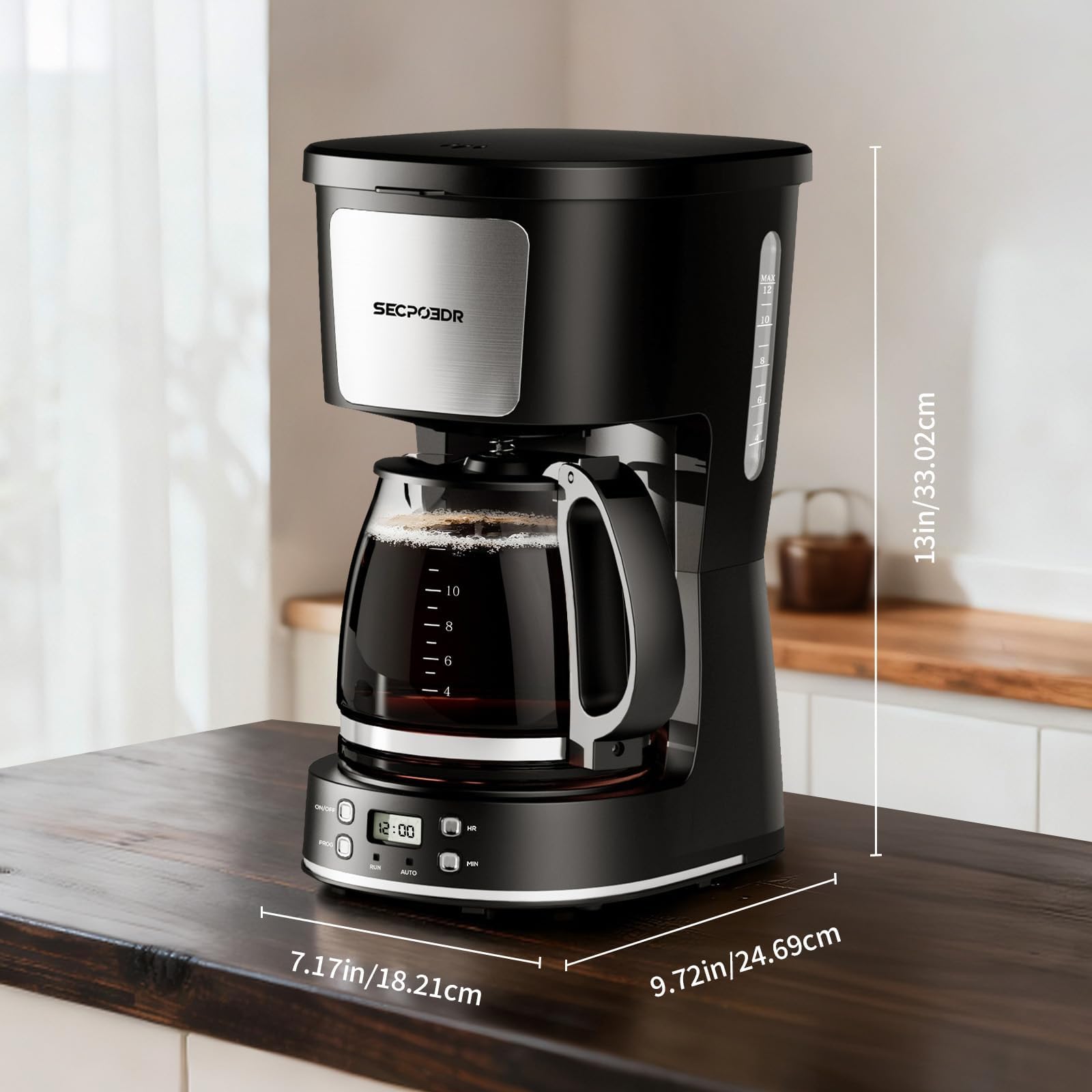 SECPOEDR cafetera goteo diseño compacto para cocinas
