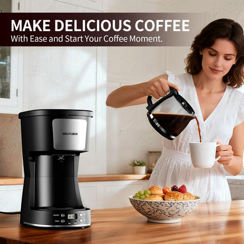 SECPOEDR cafetera goteo placa caliente antiadherente facilita limpieza