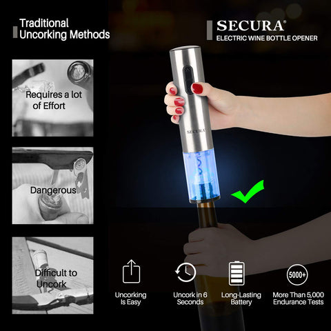 Base de carga con LED azul de Secura para mantener la batería lista.