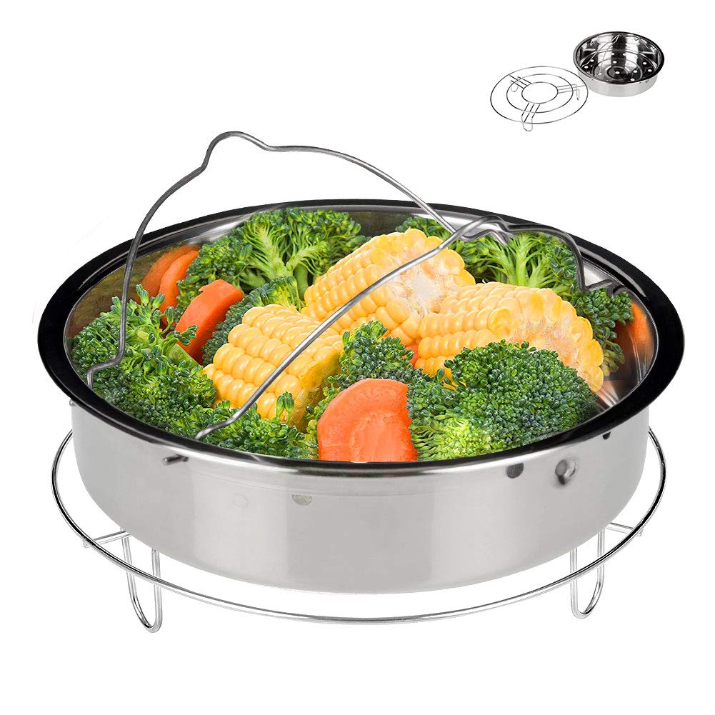 Secura cesto de vapor de acero inoxidable, ideal para cocinar al vapor de forma segura.