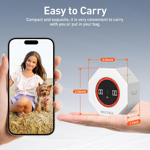 Secura Pomodoro Timer ideal para tareas, estudio y hábitos productivos.