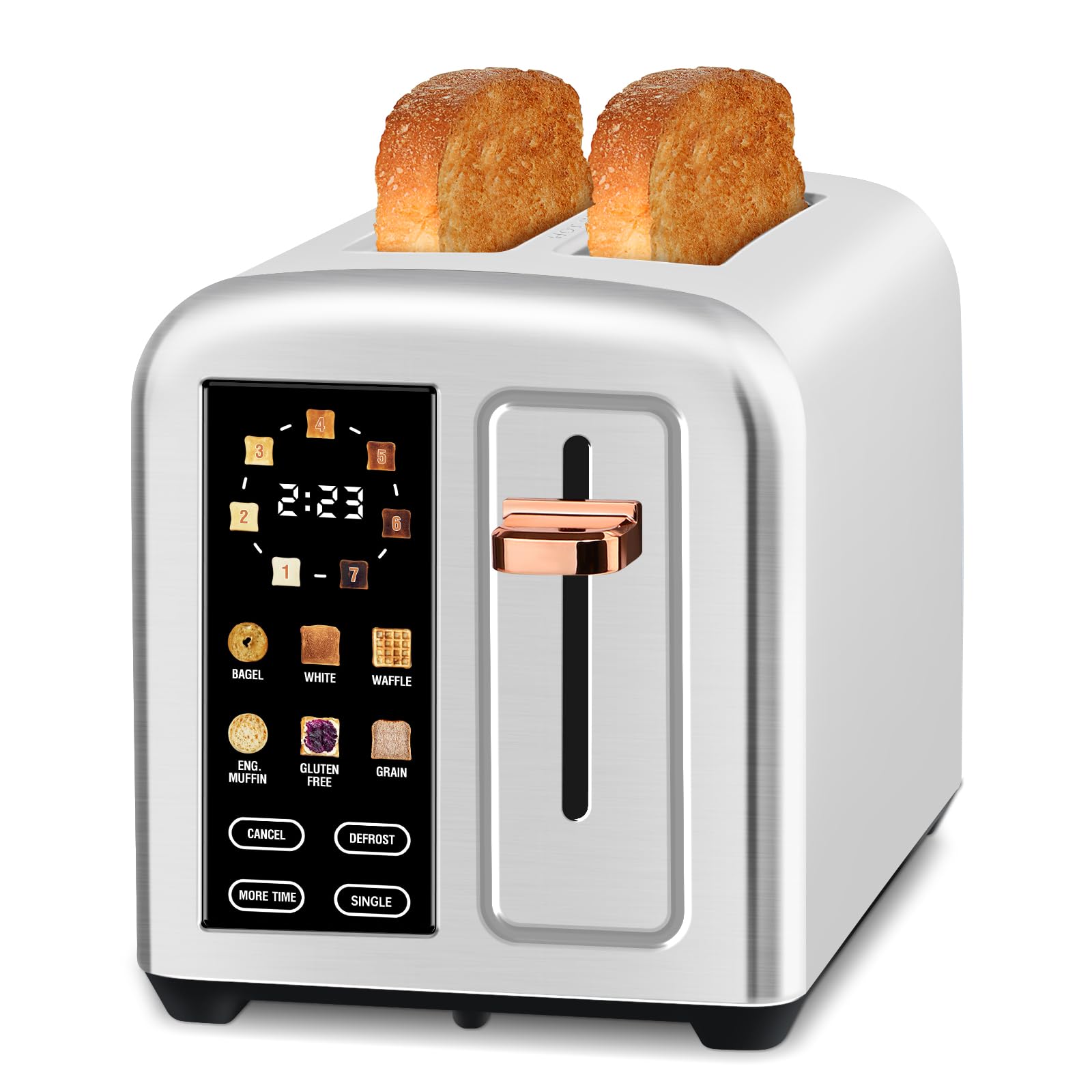 SEEDEEM Tostadora 2 Rebanadas con pantalla táctil real para control preciso del tostado
