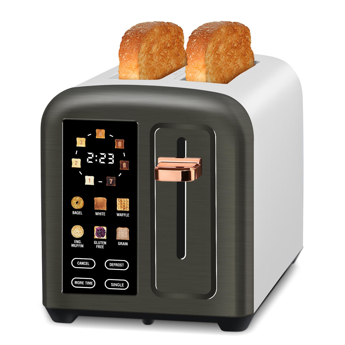 SEEDEEM Tostadora 2 Rebanadas con pantalla LCD para control preciso del tostado