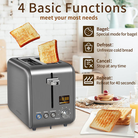 SEEDEEM Tostadora, potencia 900W, calor eficiente para desayunos rápidos.