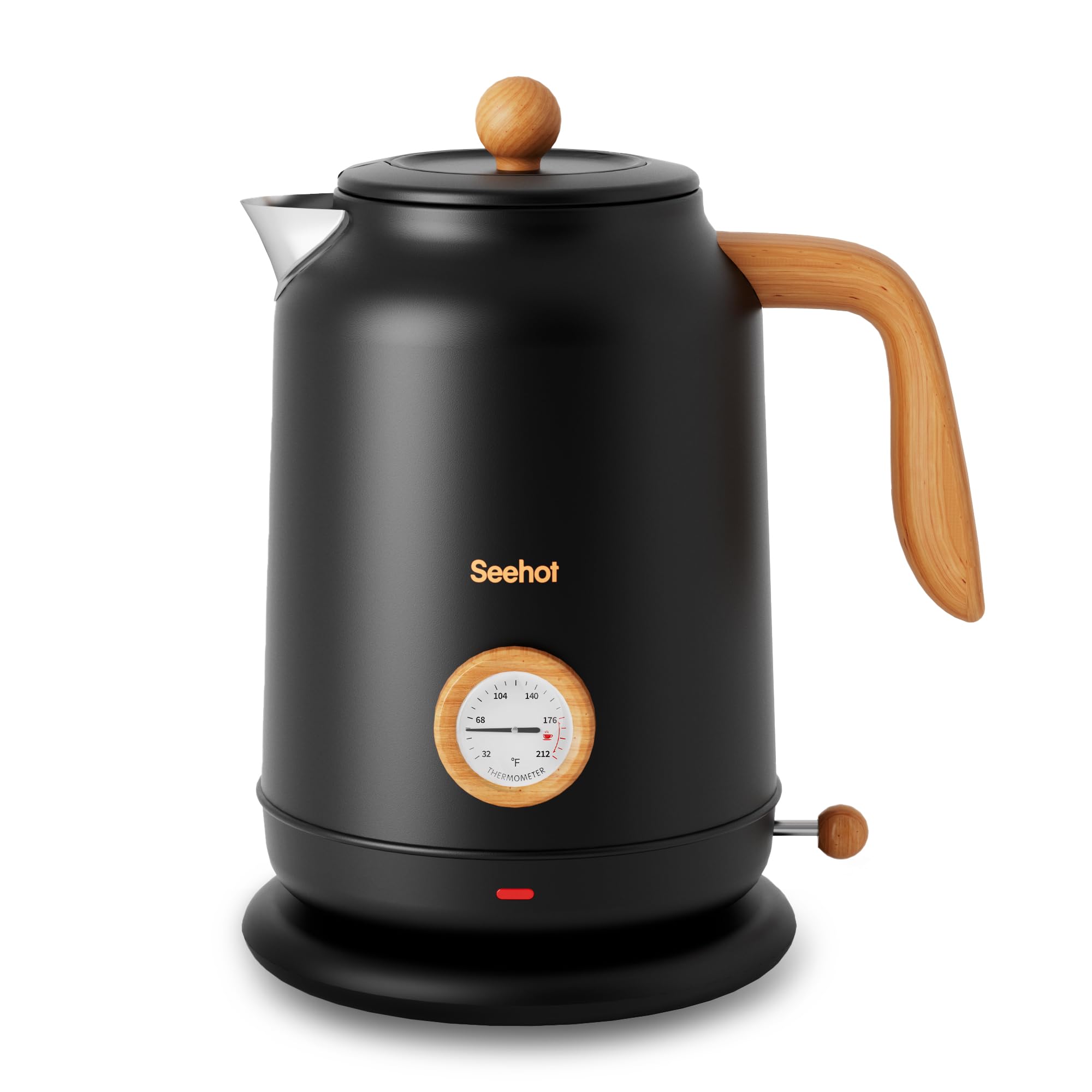 Seehot hervidor eléctrico 1.7L mostrando su gran capacidad para varias tazas