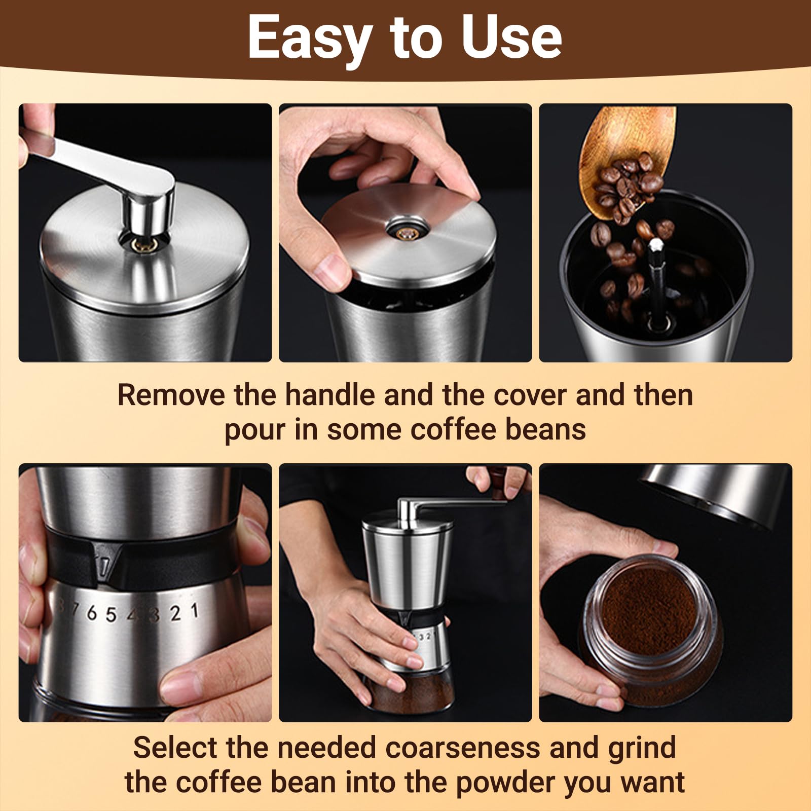 Seektik molinillo, capacidad 80 g para varias tazas