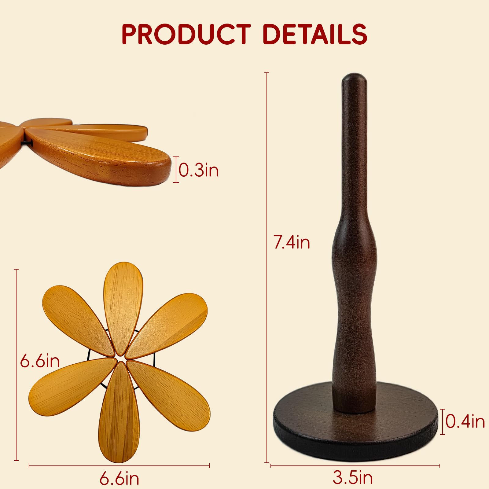 Seektik salvamanteles árbol para uso diario, almacenamiento compacto.