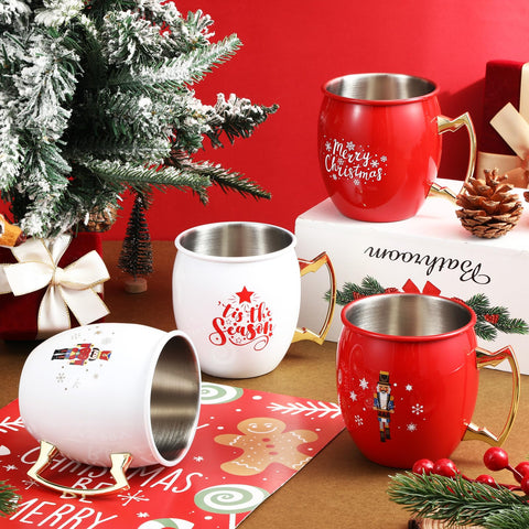 Seematn diseño navideno Cascanueces, vaso Moscow Mule 16 oz, perfecto para servir bebidas frías.