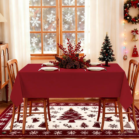 Seenus mantel para comidas familiares, color rojo que anima la mesa.