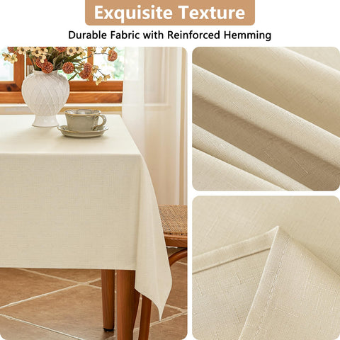 Mantel Seenus beige resistente a arañazos, ideal para uso diario.