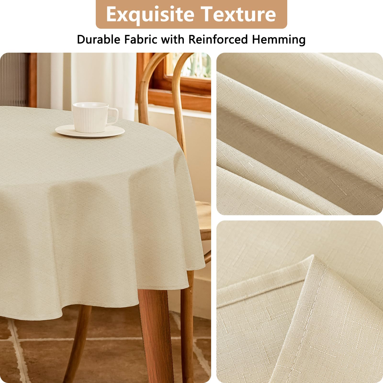 Mantel Seenus beige anti-rayaduras protege la mesa durante comidas y juegos