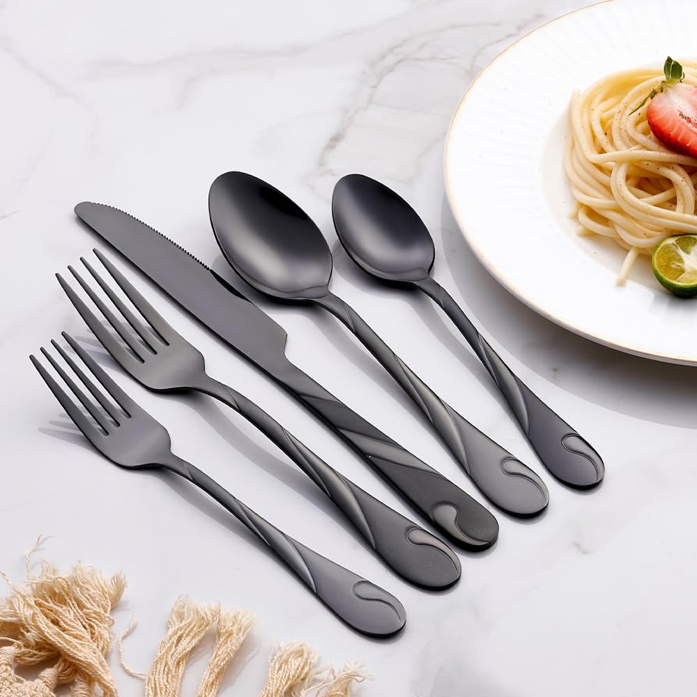 Cuchillo Seeshine negro brillo muestra equilibrio para cortes cómodos