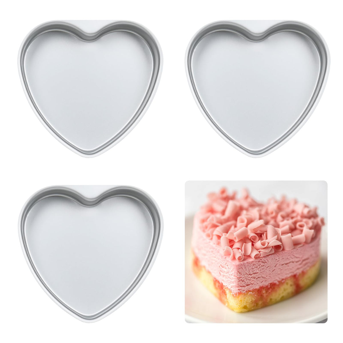 SEEYAURO molde de corazon de 8 pulgadas para pasteles y decoracion