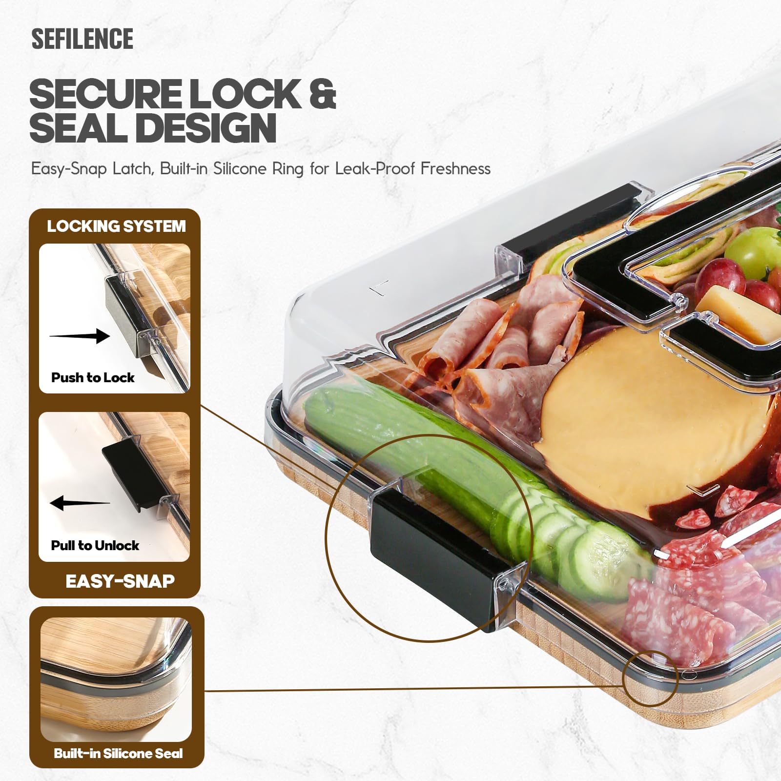 SEFILENCE Tablero diseño dual para preparación y presentación en un solo soporte.