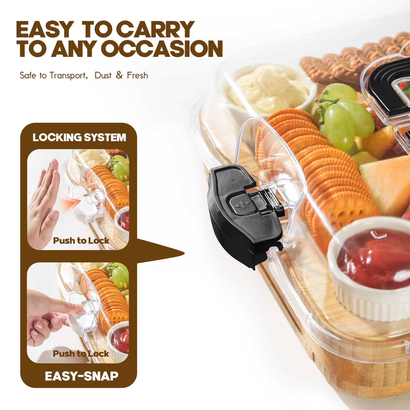 SEFILENCE tablero amplio 15x12 pulgadas ofrece espacio para degustaciones variadas.