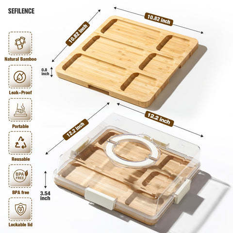 SEFILENCE charcuterie con manija para servir con facilidad en picnic