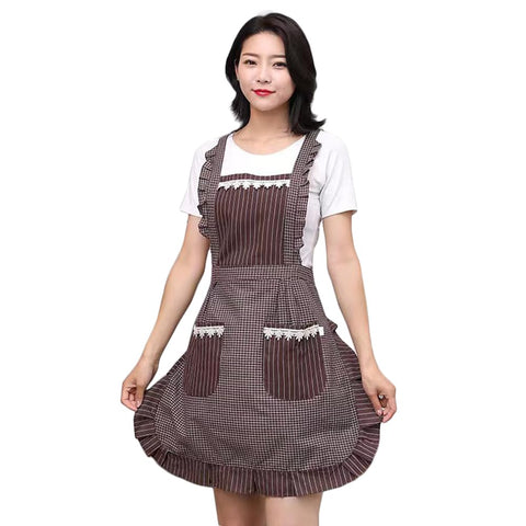 Sefiron Princess delantal con bolsillos, ideal para teléfono y notas en cocina