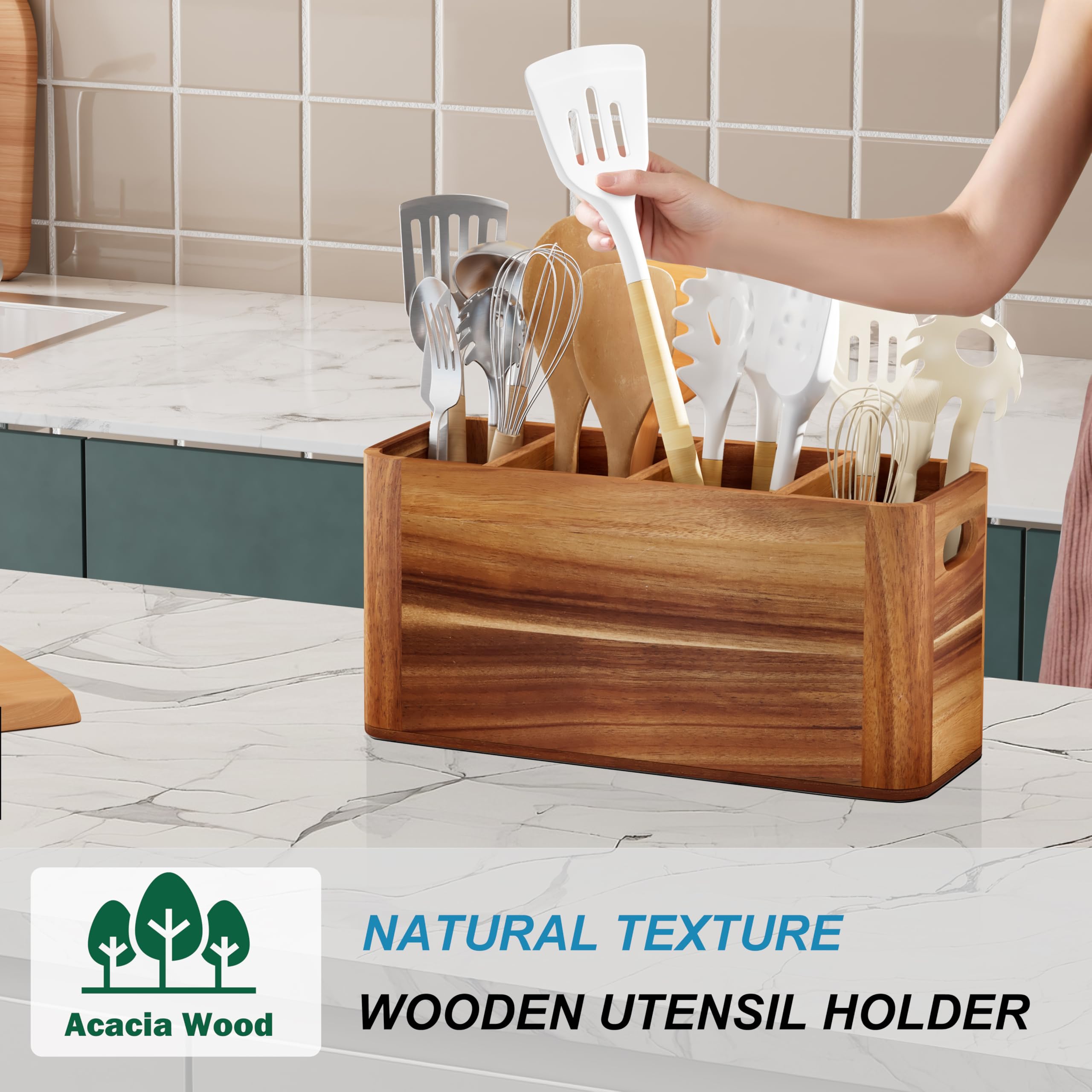 Segtenant diseño en madera de acacia, estilo natural que combina con decoración.