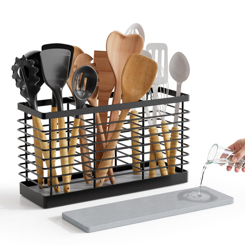 Segtenant porta-utensilios base diatomita: secado rápido para utensilios de cocina.