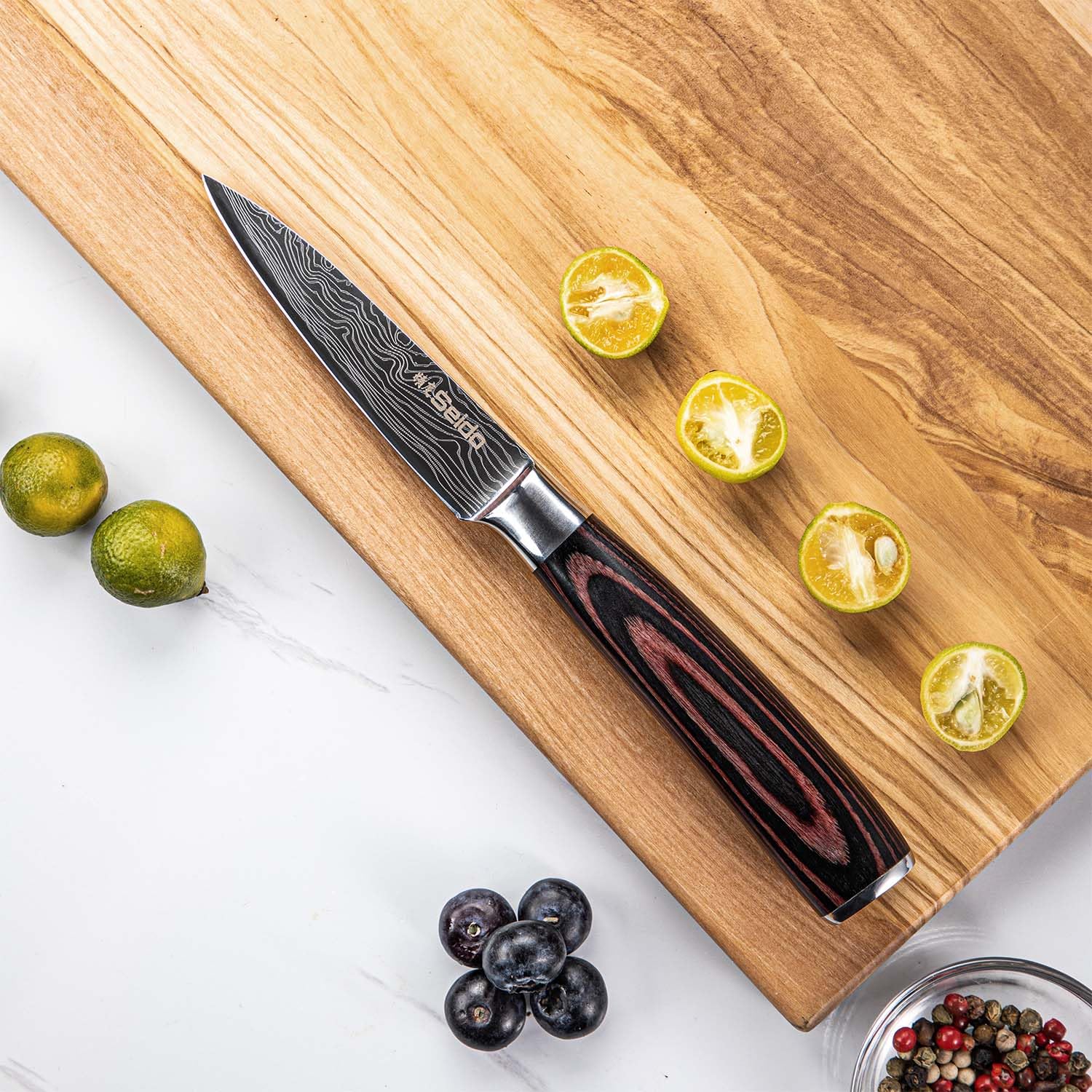 Seido Knives 7CR17: acero resistente a la corrosión para uso prolongado.