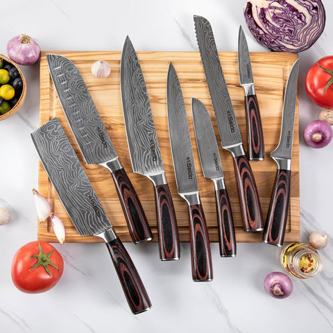 Seido Knives: cuchillo chef de 8 pulgadas con filo de alta precisión para cortes limpios.
