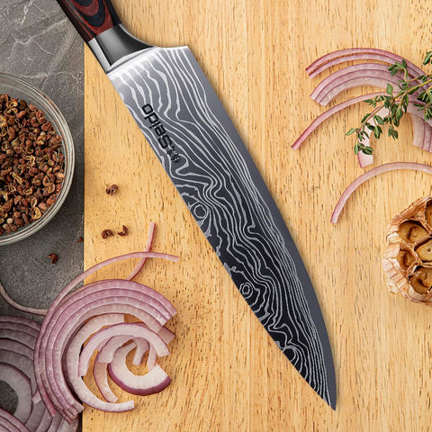 Seido Knives Damascus: nakiri para cortes uniformes de vegetales.