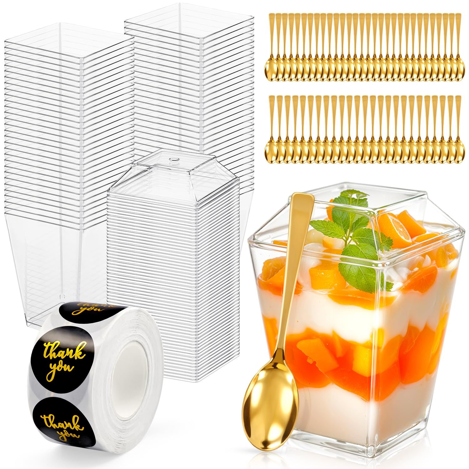 Copas de postre SEIION claras de 5 oz para porciones individuales