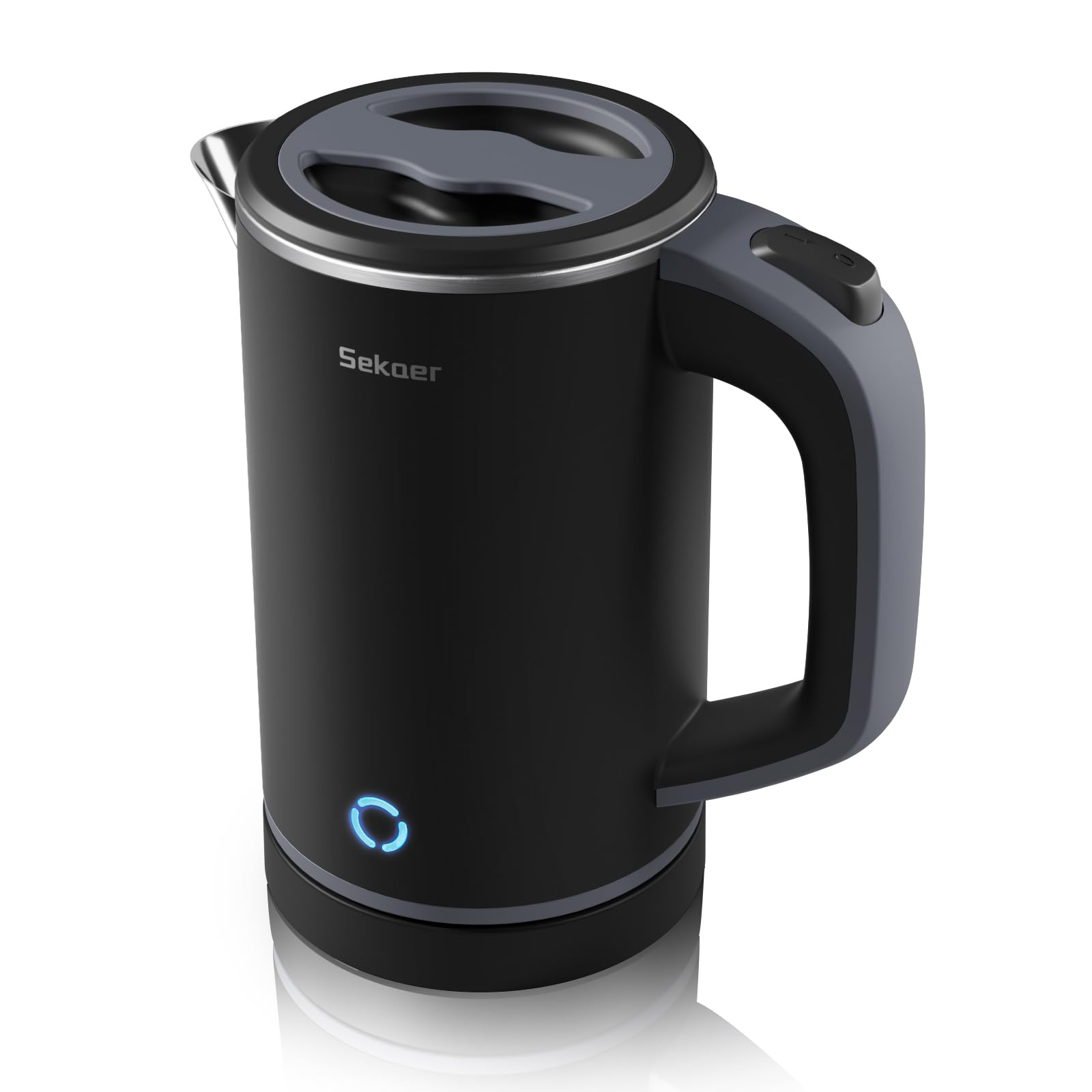 Tetera eléctrica Sekaer, cuerpo de acero inoxidable, hervido rápido para té o café.