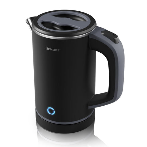 Tetera eléctrica Sekaer, cuerpo de acero inoxidable, hervido rápido para té o café.