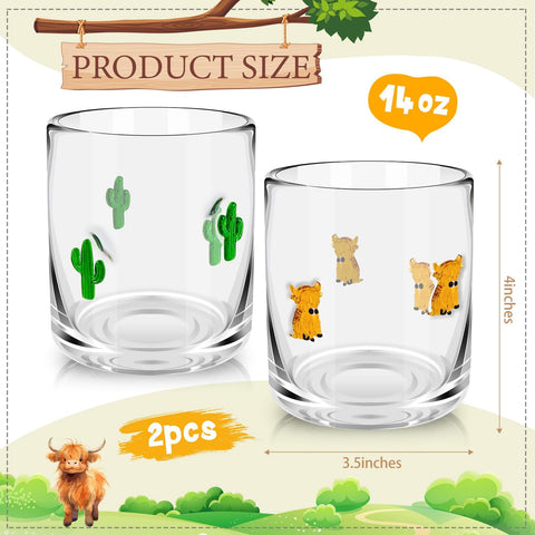 Sel Natural vasos Highland Cow para decorar y disfrutar bebidas en casa.