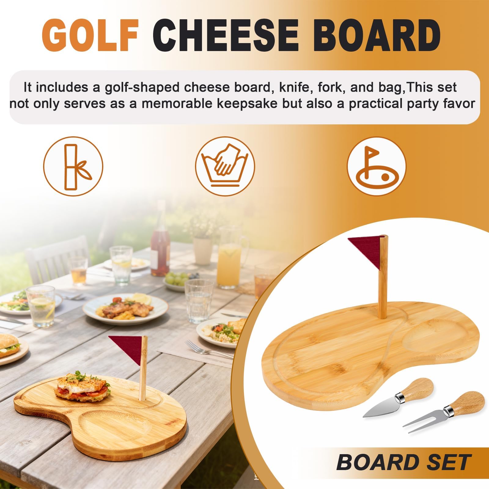 Sel Natural juego-golf-queso-cuchillos-bolsa: práctico para servir y almacenar